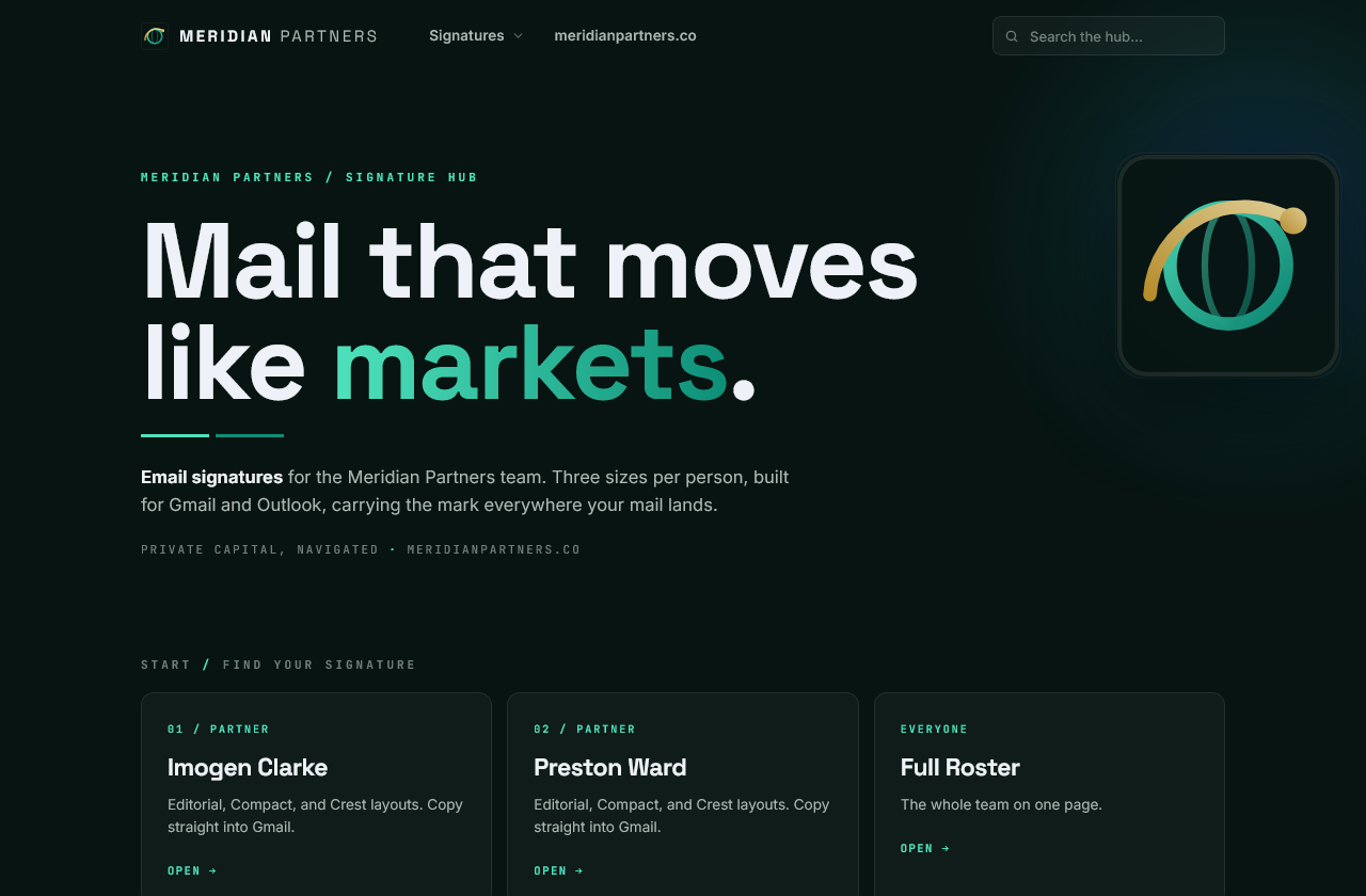 Meridian Partners brand hub